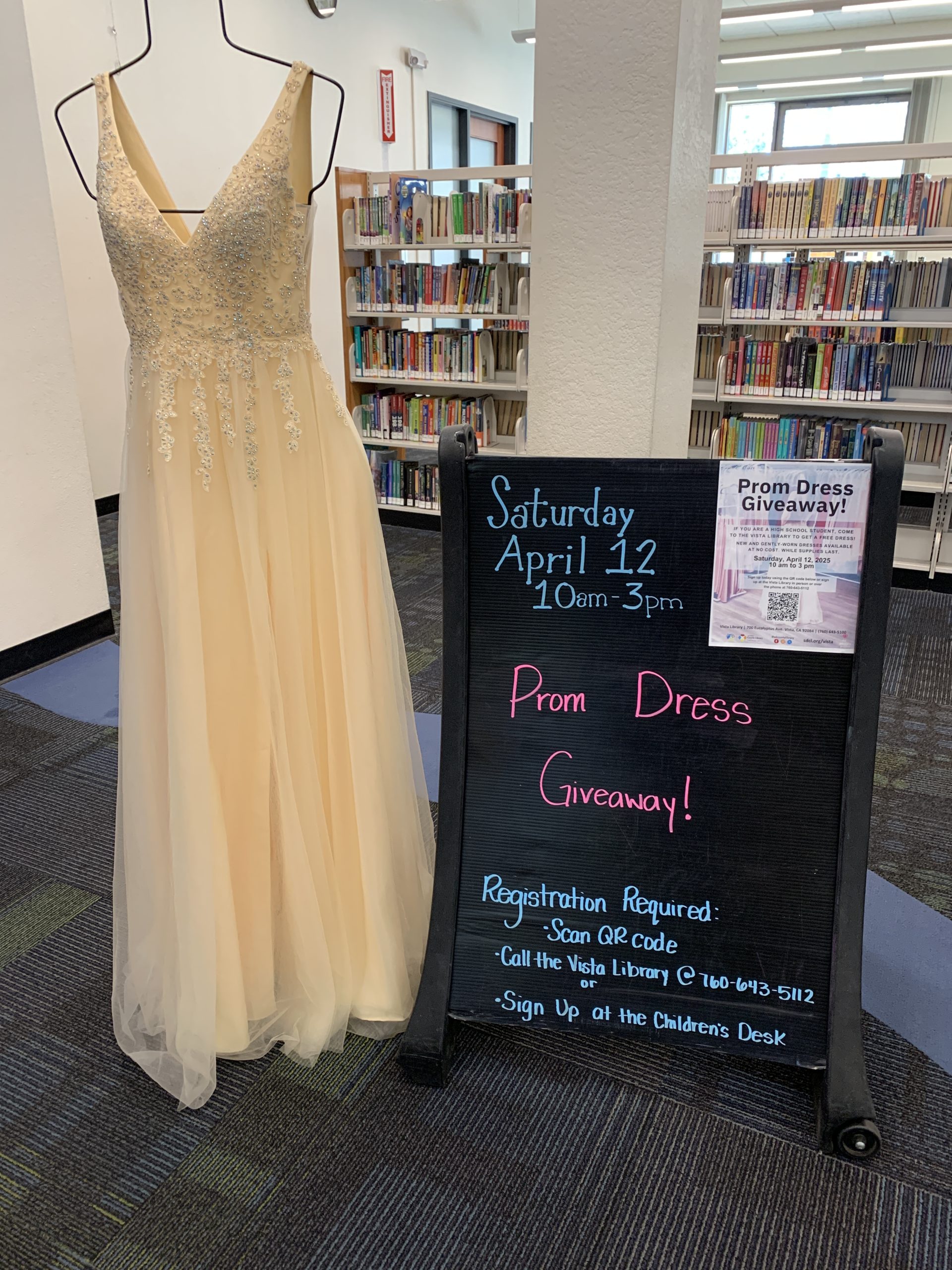 Prom Dress Giveaway display