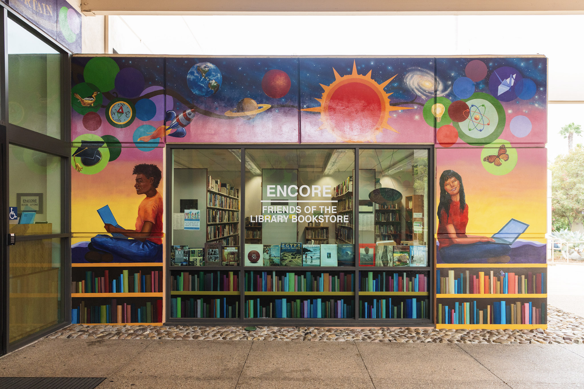 ENCORE bookstore window mural