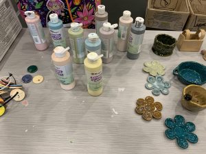Supplies for Ceramics class at Vista Library