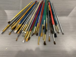 Paintbrushes for ceramics class at Vista Library