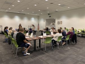 Art class students in Vista Library Community Room - April 2025
