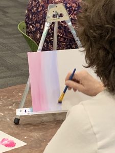 canvas with painted background