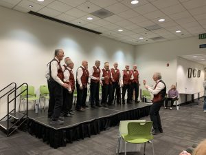 The Music Men acapella group at the Vista Library for the monthly concert