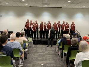 The Music Men acapella group at the Vista Library for the monthly concert
