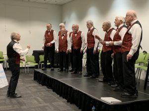 The Music Men acapella group at the Vista Library for the monthly concert