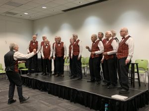 The Music Men acapella group at the Vista Library for the monthly concert