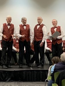 The Music Men acapella group at the Vista Library for the monthly concert