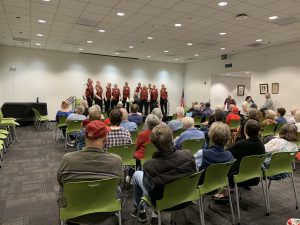 The Music Men acapella group at the Vista Library for the monthly concert