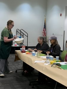 Adding ice to the mocktails
