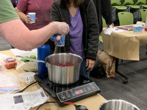 Mocktail class - adding cranberries