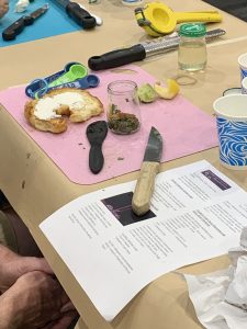 checking the recipe in the mocktail class