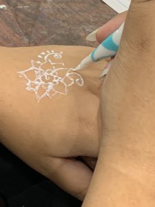 white henna design