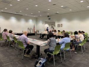 flower frames art class at the Vista Library