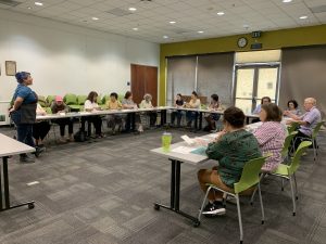 flower frames art class at the Vista Library