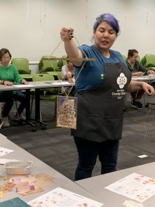 flower frames art class at the Vista Library