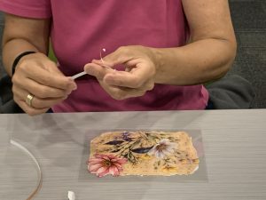 flower frames art class at the Vista Library