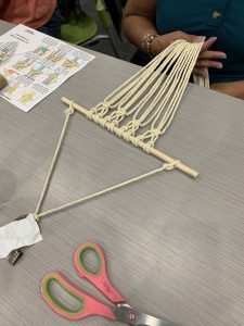 Macrame class at the Vista Library