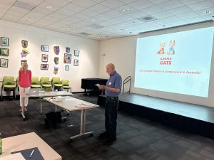 Kathleen Kastner and Clive Gill kick off the writers workshop in March 2026