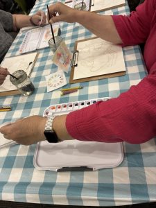 Watercolor painting at the Vista Library