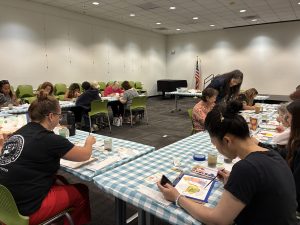 Watercolor painting at the Vista Library
