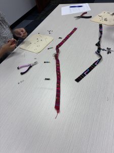 Necklace making class at the Vista Library