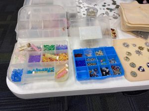 Necklace making class at the Vista Library