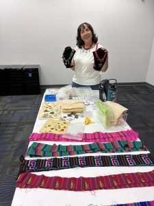 Necklace making class at the Vista Library